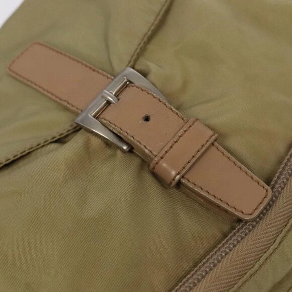 PRADA Backpack Nylon Khaki Silver Auth 98100 - Picture 12 of 16